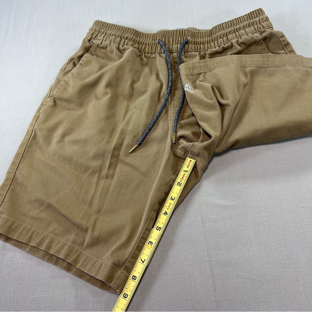 Volcom Men’s Surf Skate Shorts Small Khaki Elastic Waist Drawstring Casual - Picture 5 of 12